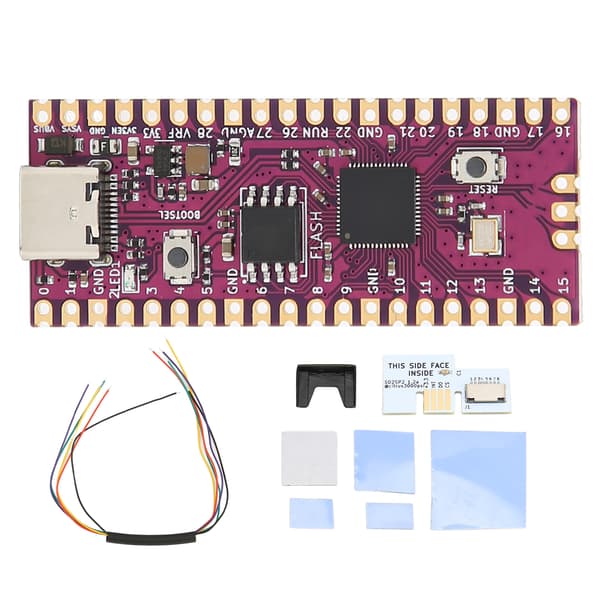 Raspberry Pi Board Dual Core 264KB ARM Cortex M0+ Processor Microcontroller Board med SD2SP2 SDLoad SDL Adapter Hvid