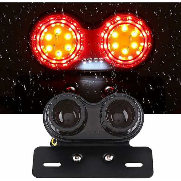 Moottoripyörän LED-takavalon jarrun jarruvalon merkkivalo Custom Cafe Racer Red Light Foneprolle，