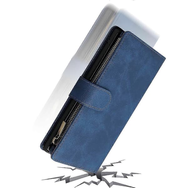 Etui til Samsung Galaxy Note 10 Plus Læder Magnetisk Pung Lynlåslomme Beskyttelse Håndrem Kompatibel med Samsung Galaxy Note 10 Plus Etui C4