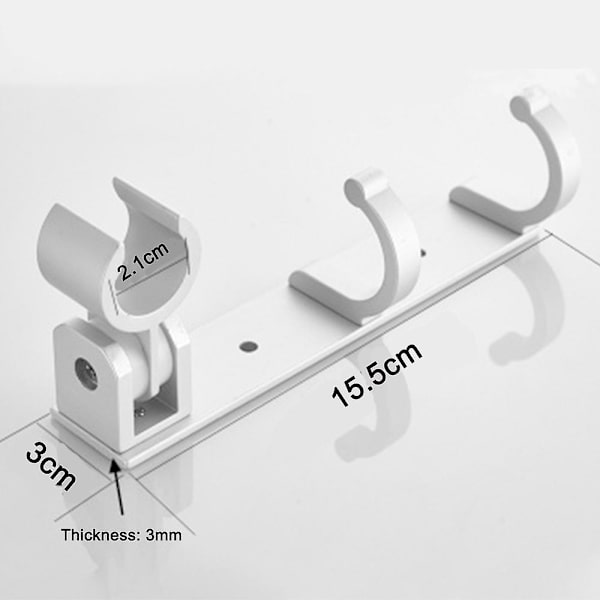 Duschhuvudhållare Väggfäste med 2 hängkrokar Handhållet duschfäste Behövs ingen borrmaskin Matte Style 1