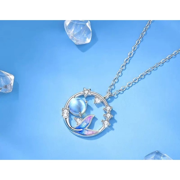 Antiikki Light Luxury Moonstone Mermaid solisluu ketju