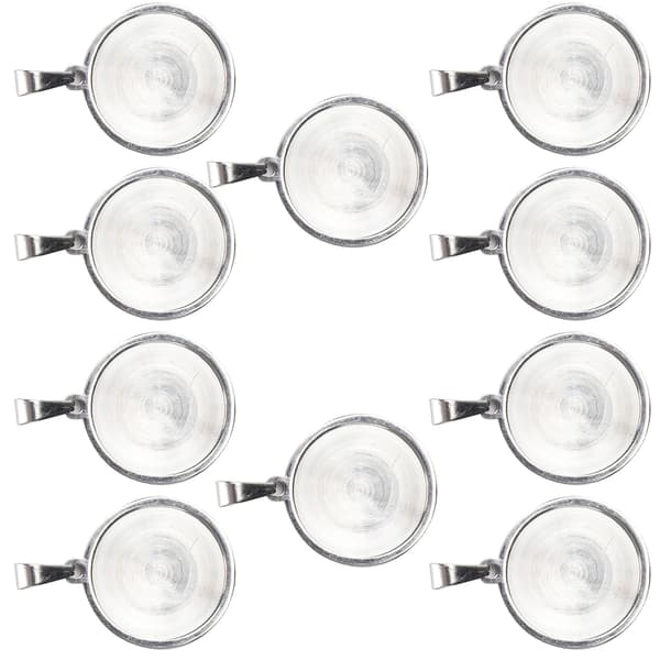 10 stk. 20 mm runde vedhængsbakker i rustfrit stål DIY smykkefremstillingsbase