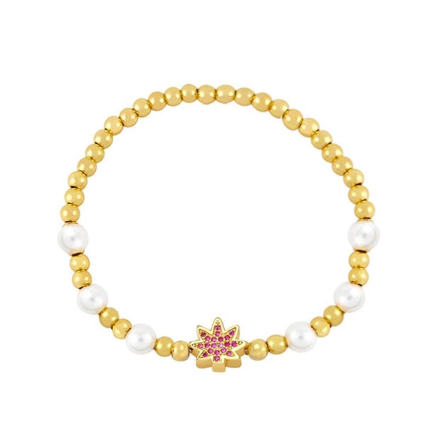 Armbånd Vintage Zircon Pearl Fashion Jewelry Ac8992 Rose