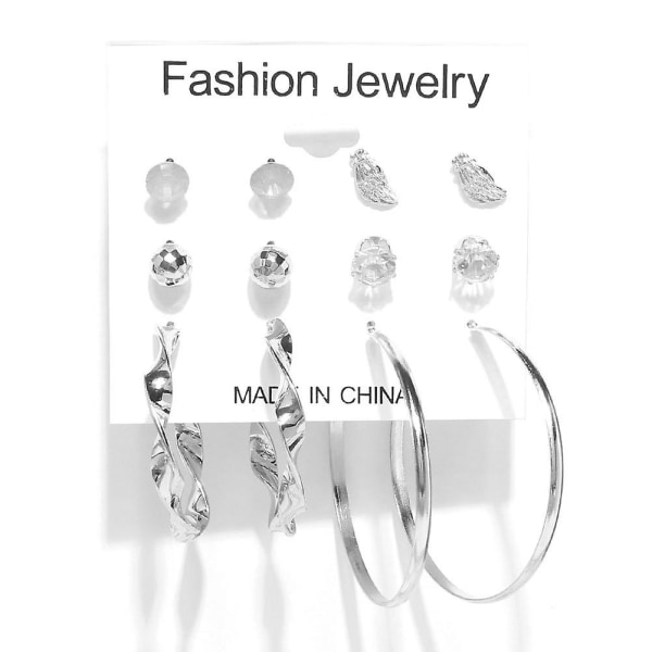 Øreringe Sæt Hoop Stud Fashion smykker B2037 F13300