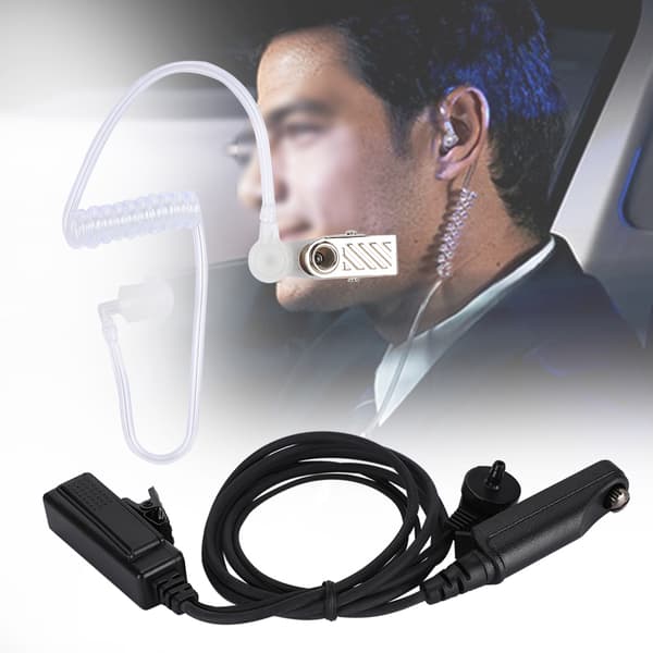 Ear Mate luftledningsheadset med PTT-knapp for Baofeng UV-9R