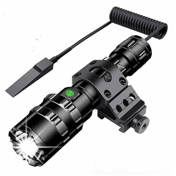 Tactical Torch 3000 Lumen Super Bright L2 Led Ficklampa USB Uppladdningsbar 5 Ljuslägen Picatinny Rail Mount And Push Switch för utomhusfiske [en]