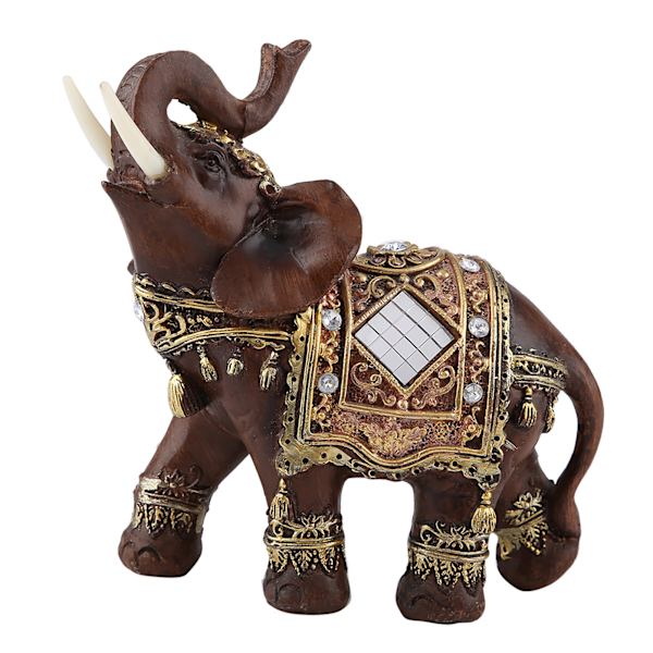Wood Grain Elephant Statue - Feng Shui Wealth Staty för heminredning