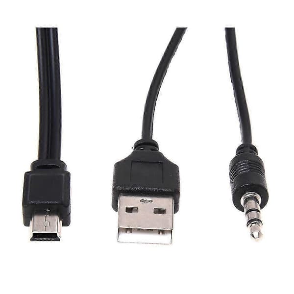 3,5 mm Aux USB2.0 Han Mini 5 Pin USB Bærbar Højttaler Lydkabel J2