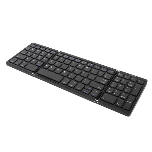 Bluetooth Triple Fold Trådløst Tastatur til Laptop Tablet Telefon Multi Enhedsforbindelse Sort