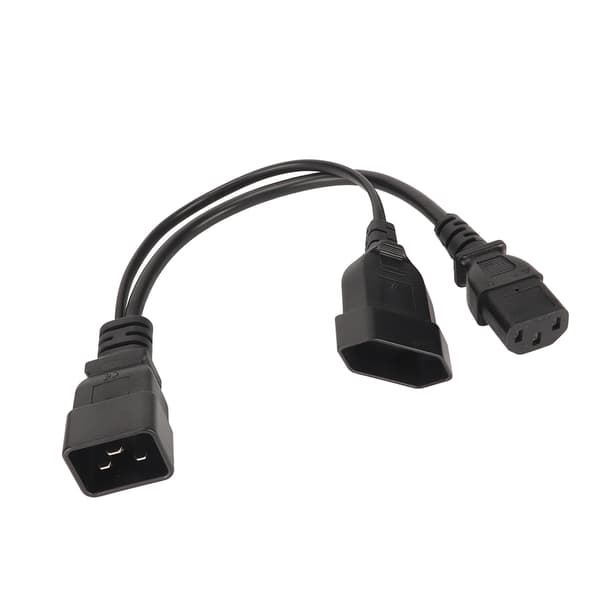 IEC320 C13 EU-plugg til IEC320 C20 Y-splitter strømledning 32 cm