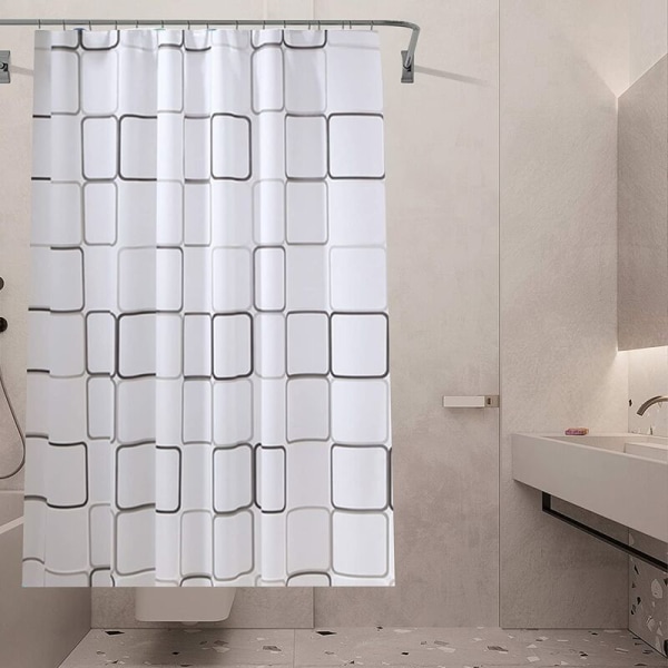 Mögelskyddad duschdraperi Antibakteriell, vattentät, ogenomskinlig duschdraperi (stor fyrkantig), duschdraperi 180 x 220 cm，