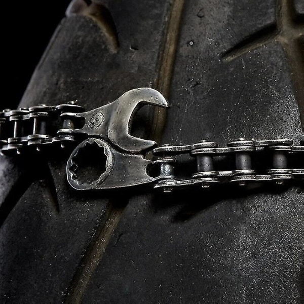 Mens Bikers Armband Skiftnyckel Armband Motorcykel Bike Chain Armband
