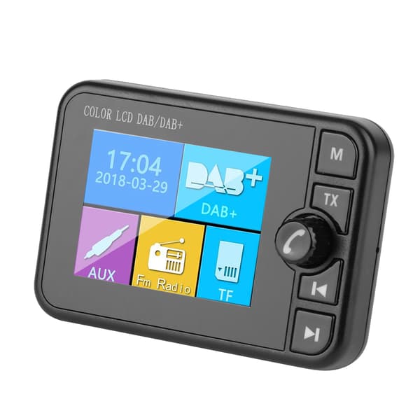 2,4 tommers DAB bil digitalradio Bluetooth-mottaker med FM-sender