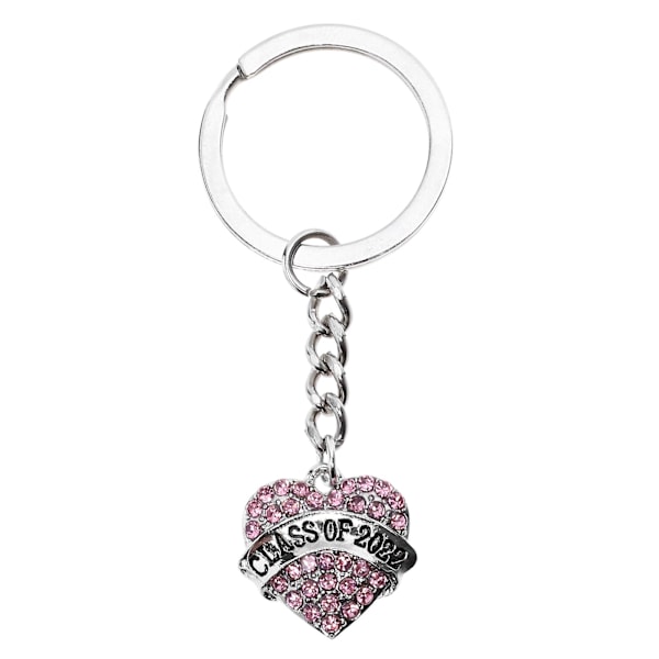 Graduation Key Chain Legering Nøkkelring Hjerte Sjarm Sirkel Søt eksamensgave Pink