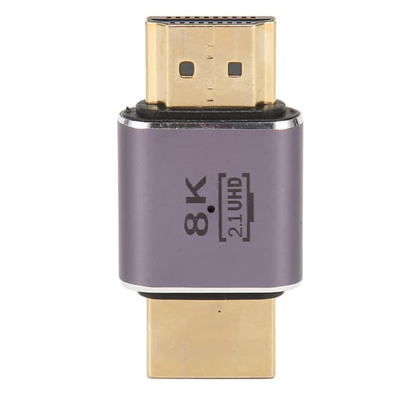 8K HDMI -liitin 48 Gbps uros-uros 2.1 -sovitin LED-merkkivalolla
