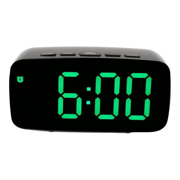 Spegelklocka Stor Display Digital Väckarklocka LED Elektronisk Klocka för Sängbord Rum