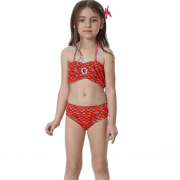 Kids Girl One Piece Unicorn Bikini Badstrandkläder Red 6-7 Years