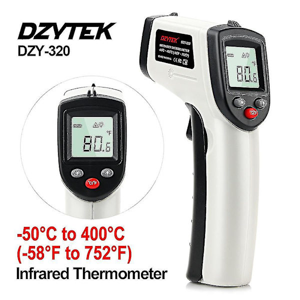Beröringsfri digital laser infraröd termometerpistol hög låg temperatur larm -58~752 Pyrometer temperaturmätare GS320-Bubble