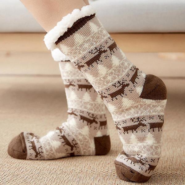 Damstrumpor Mid Calf Extra tjocka fleecefodrade strumpor