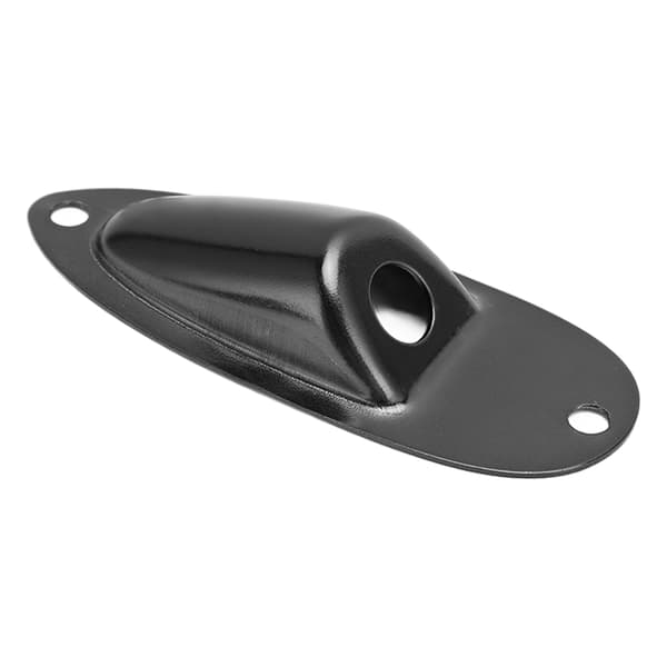 Sort Båtstil Elektrisk Gitar Jack Plate Input Output Socket Skrue Instrumenttilbehør