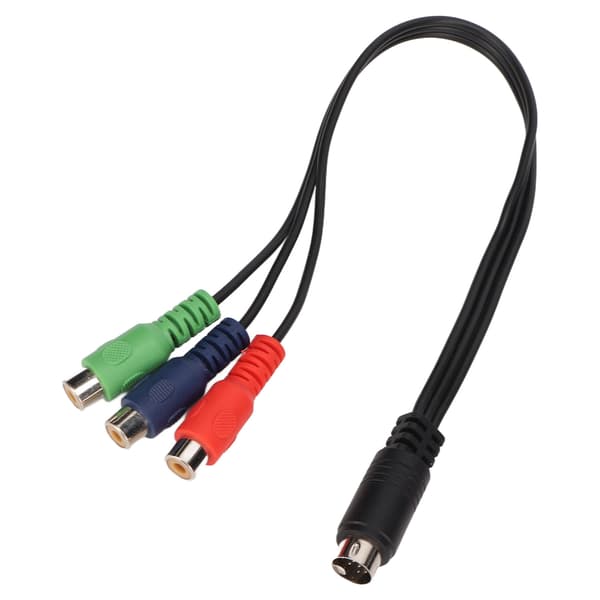 MINI DIN 9-nastainen uros - 3 RCA naaras RGB-videoadapterikaapeli 11,8 tuumaa