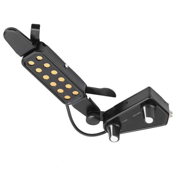 Akustisk gitarr Clip On Soundhole Pickup Transducer Förförstärkare med volymkontroll Svart