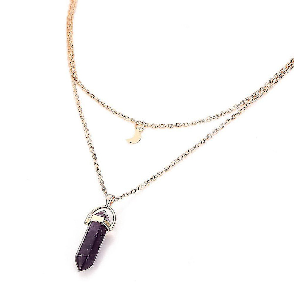 Kvinder Multilayer Uregelmæssig Crystal Opaler vedhæng halskæde Choker Chain