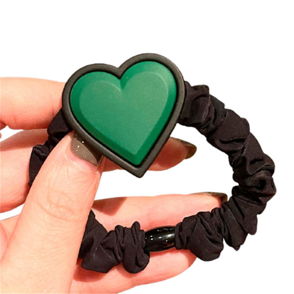 Hestehale Tie Hår Manchet Grønt Hår Ring Elastik Wrap Hår Reb Hårtilbehør Advanced Green Black Edge Green Love