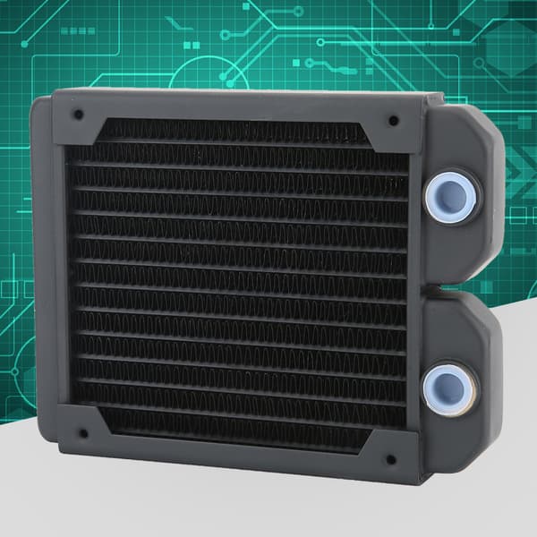 Computer Vandkøling Kobber Radiator 14 Rør CPU Køler Køleplade 120mm G1/4