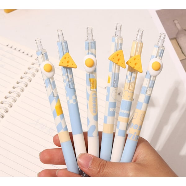 Sød Sea Salt Cheese Gel Pen Press Creative Signature Pen Stor værdi for studerende (sort [6 pakker] (0,5 mm)),