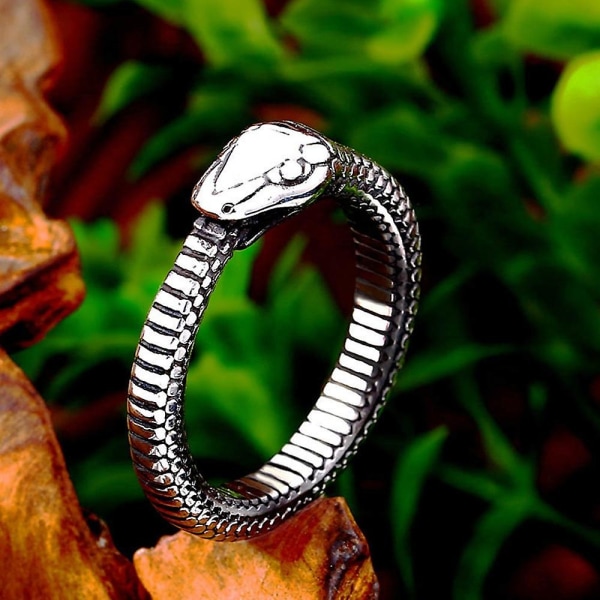 Retro nordisk mytologi Män Ouroboros Ring Punk Hip Hop Rostfritt stål Biker Snake Ring För Män Kvinnor Mode Smycken Presenter