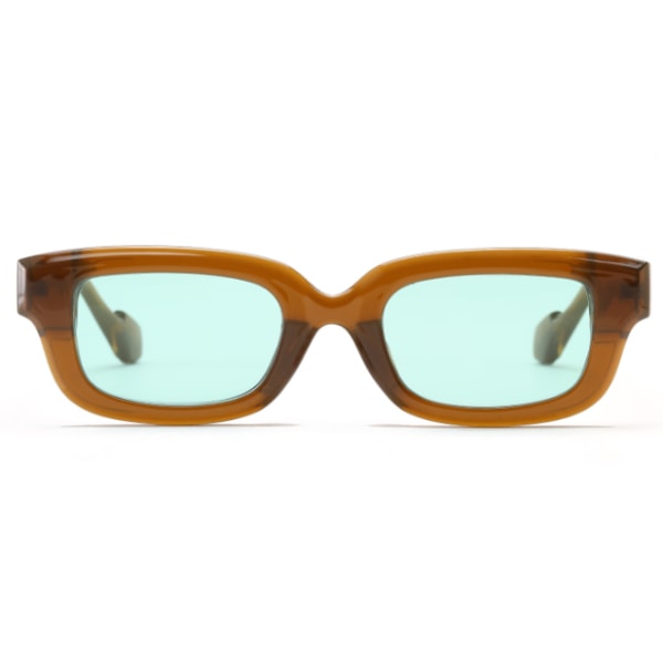 Små ansiktstrend firkantede briller Europeiske og amerikanske trendsolbriller (retrogrønne),
