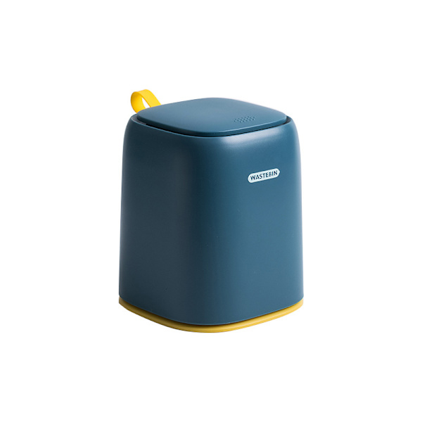 Kontorbøtte med lokk mørkeblå (13,8cm*13,8cm*16,9cm)