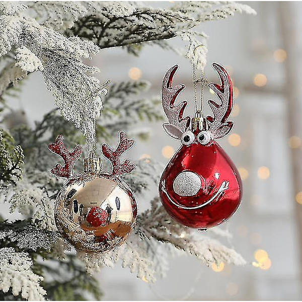 2-pack Älg julgransprydnad hängande bollar