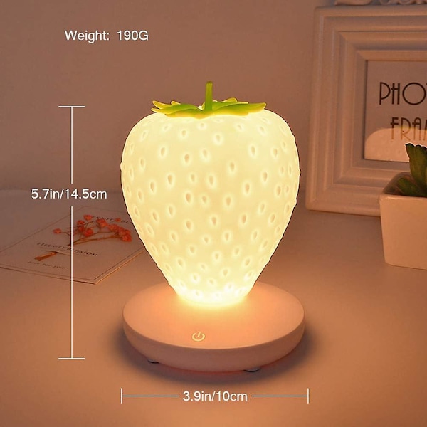 LED Färgskiftande Söt Touch Jordgubbe Nattlampa Bordslampa för Sovrum, Sminkbord, Vardagsrum, Barnrum, Kontor, Festival