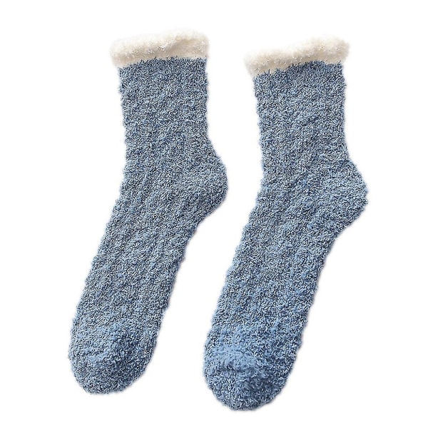 kvinnor Varma Fluffiga Sovstrumpor Mjuka fleecesockor Navy Blue 1 Pair