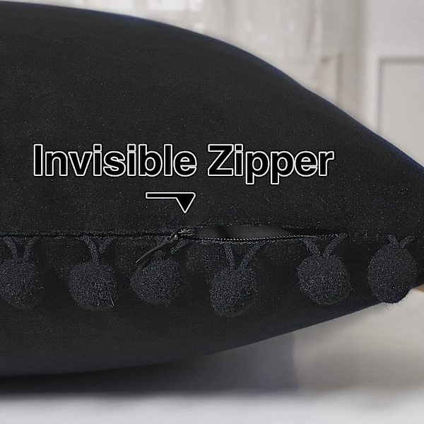 Dekorative lumbale putetrekk 12 X 20 tommer myke partikler Fløyels solide putetrekk 12**20* Black