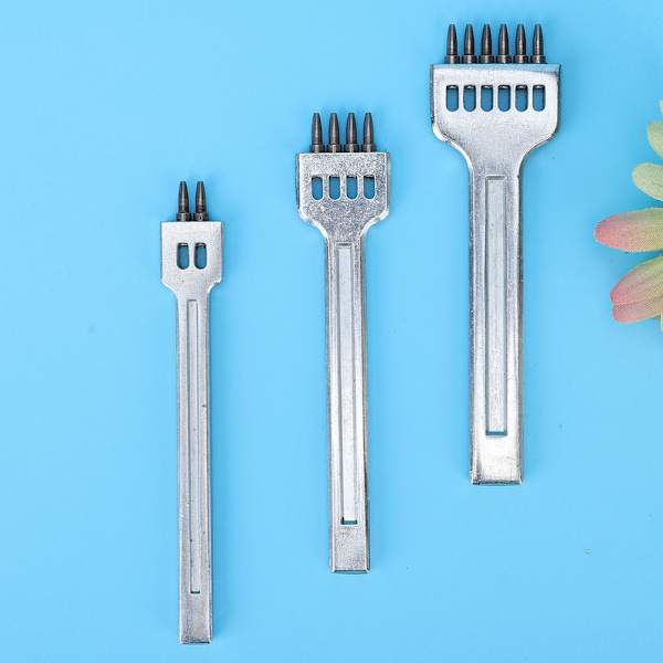 3 stk. Lærstiftmeisel HCS 4 mm Gap Stitching Punch Tool 2+4+6 Stiftmeisel (4 mm (2+4+6))