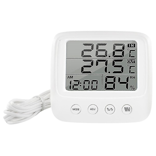 Digital LCD inomhus Bekväm temperatursensor Fuktighetsmätare Termometer Hygrometermätare E0828S