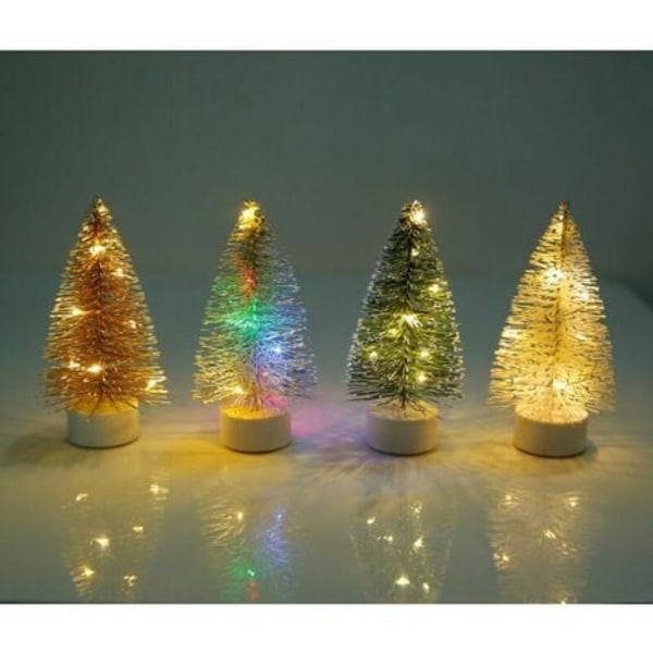 Keinotekoinen joulukuusi, mini joulukuusi värikkäillä LED-valoilla, kultaiset LYCXAMES