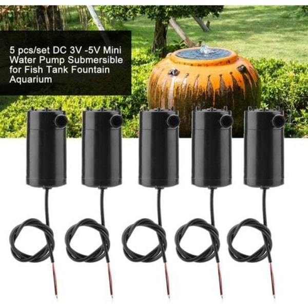 5 stk mini vandpumpe, 3W 220V DC 3V-5V plastik dykpumpe til akvarium springvand
