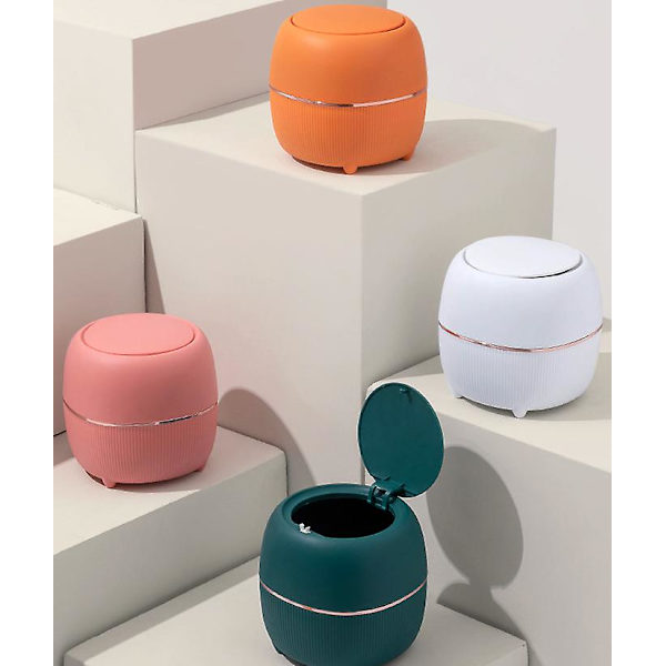Skrivebordssøppelbøtte (med indre bøtte) (16cm*16cm*15cm) Orange
