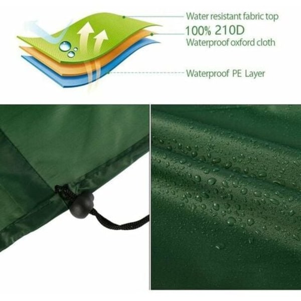 Sandkassebetræk 150x150 cm Vandtæt betræk UV-beskyttelse 70 % beskyttelse til Oxford Sandkasse med snøre, Grøn (150x15)