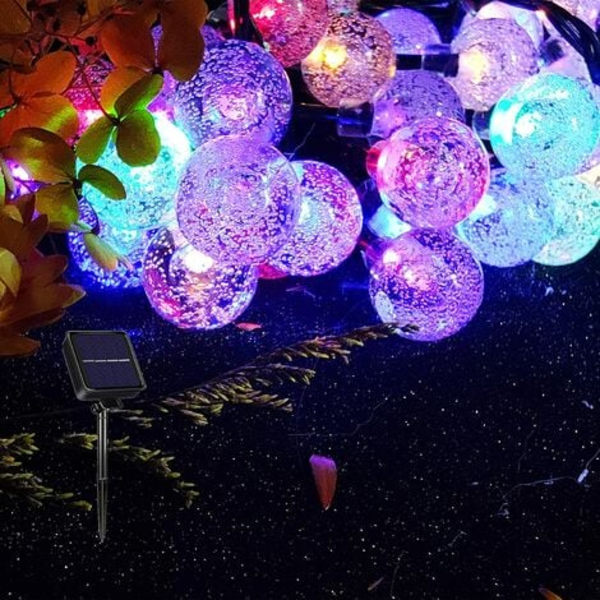 5 färger Solar Fairy Lights, 9,5 M 50 Solar String Lights, 8 lägen vattentät belysning, för julgran