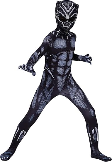 Sorte panter-tights helte-cosplay-tøj til børn voksne co