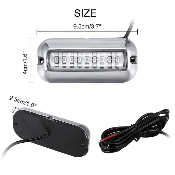 Marine LED Båd Undervands Ponton Agterspejl Lys 27 LED Poleret Rustfrit Stål Hus Vandtæt IP68 Overflademontering