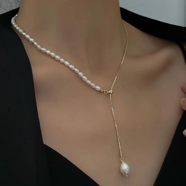 Dongdamen Pearl Pull kaulakoru solkiluun ketju sama verkko punainen koru temperamentti nainen