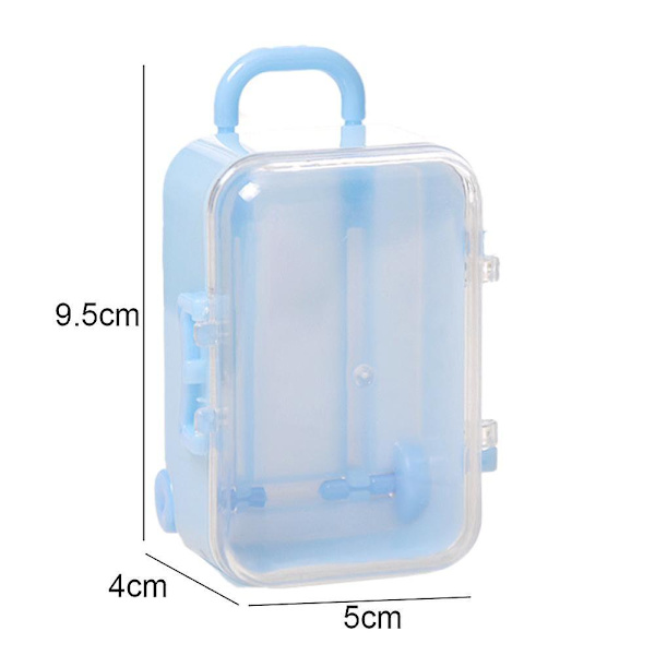 Søt Mini Travel Hard Koffert Box Mottak Gaveeske For Bryllup Dekorasjon Smykker Oppbevaringsboks Blue