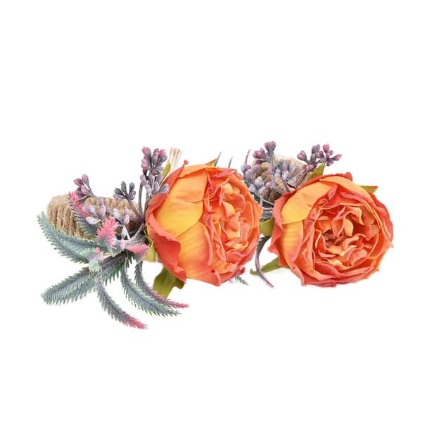 Innovativ 2. generations simuleret blomster servietringholder til hotelrestaurant orange
