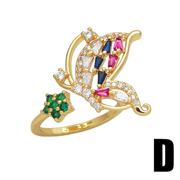 Sormus Vintage Zircon Butterfly Muotikorut Ac8467 D